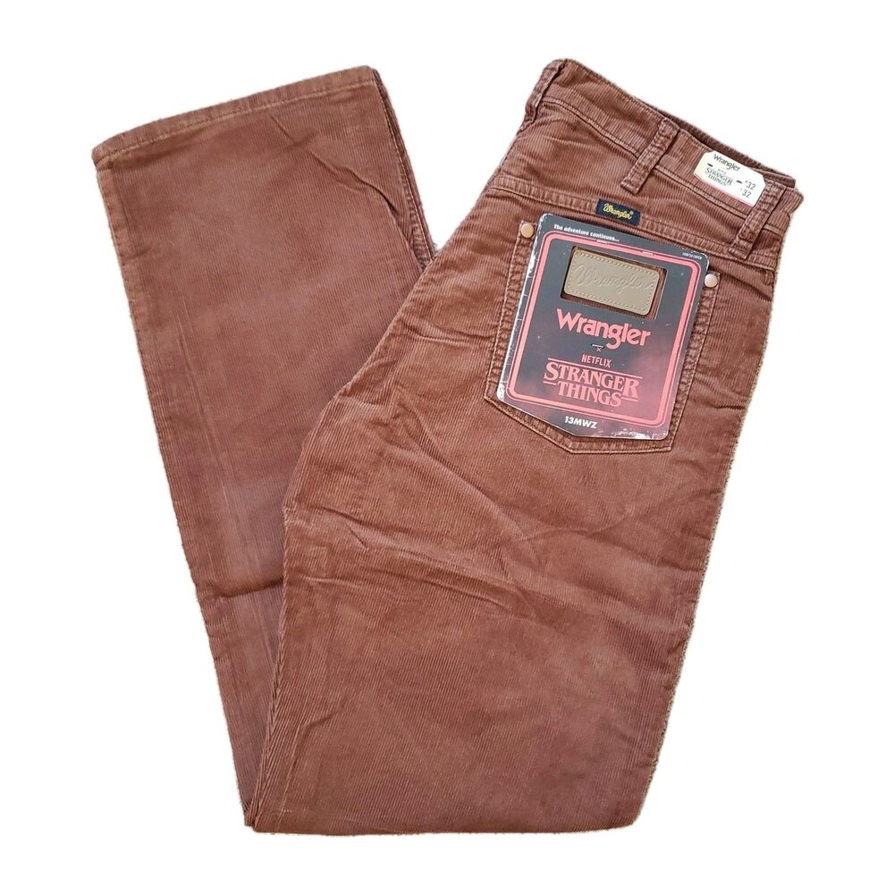 Wrangler X Stranger Things 13MWZ Sz 32x32 Cowboy Cut Corduroy Pant Copper Brown